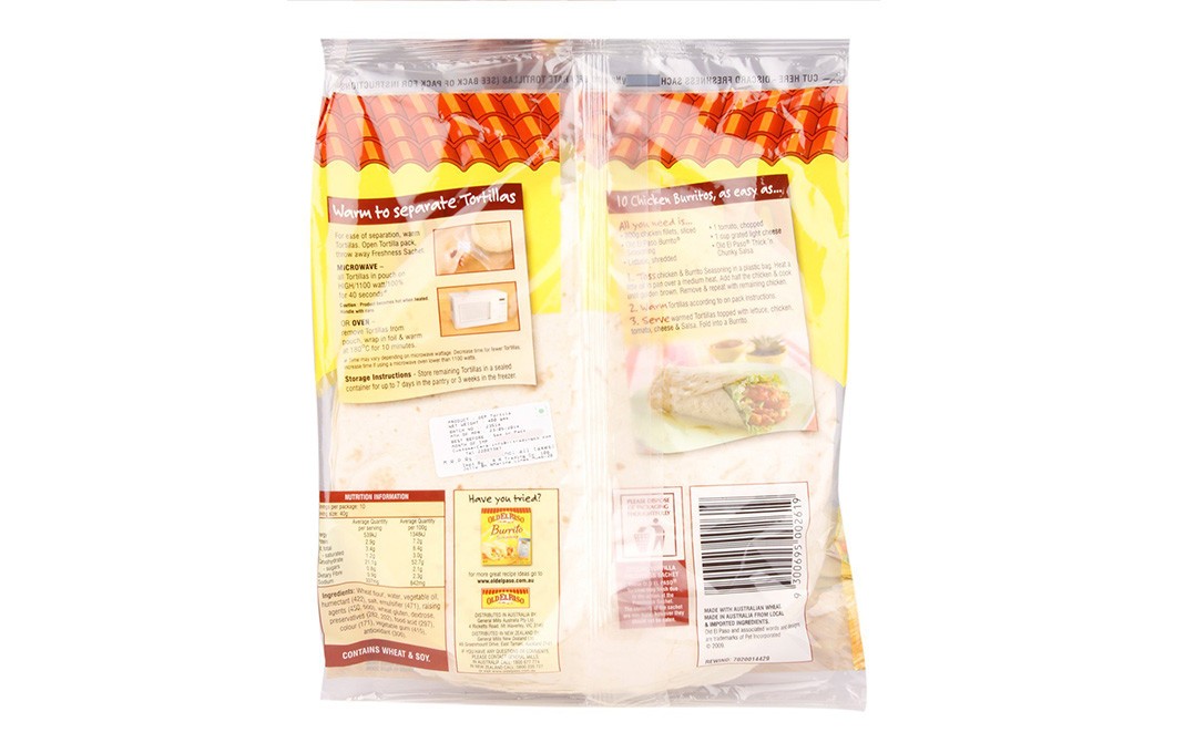 Old El Paso Tortillas Soft and Flexible 10   Pack  400 grams
